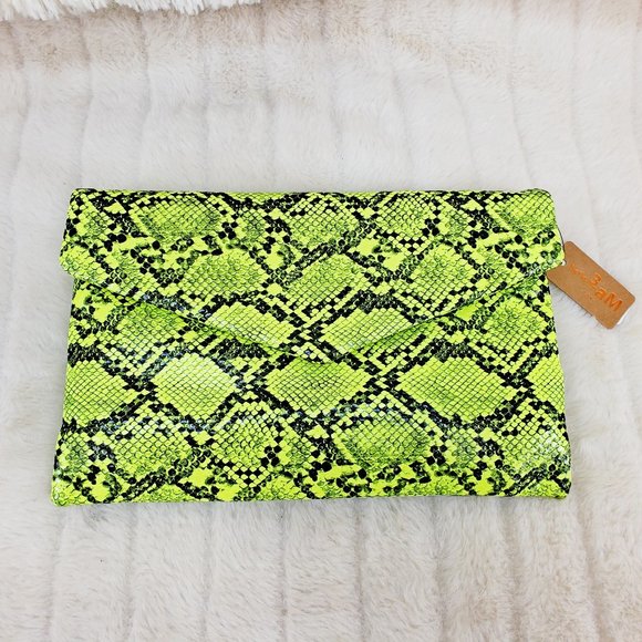 Lime Clutch Purse With Removable Chain Strap NEW